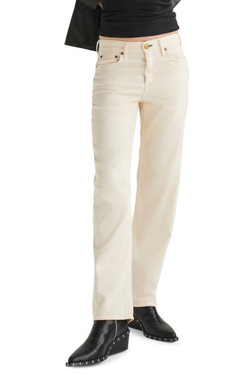 rag & bone Dre Featherweight Low Rise Ankle Straight Jeans in Ecru Product Image