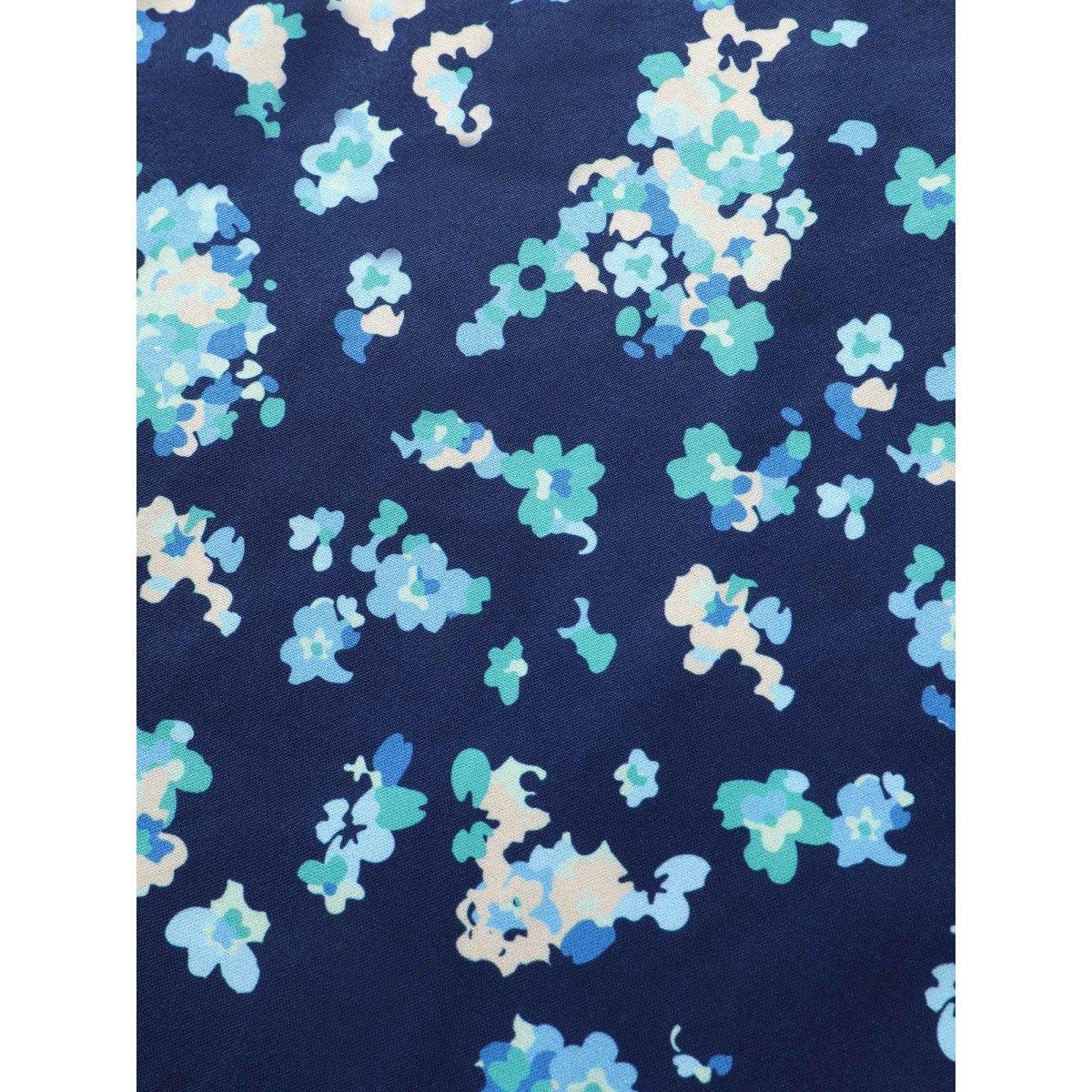 Plus Size Ditsy Floral Print Elastic Waist Pocket Midi Skirt Women Aegean Elegant Non No stretch Slanted pocket Everyday Skirts BloomChic 30/6X Product Image