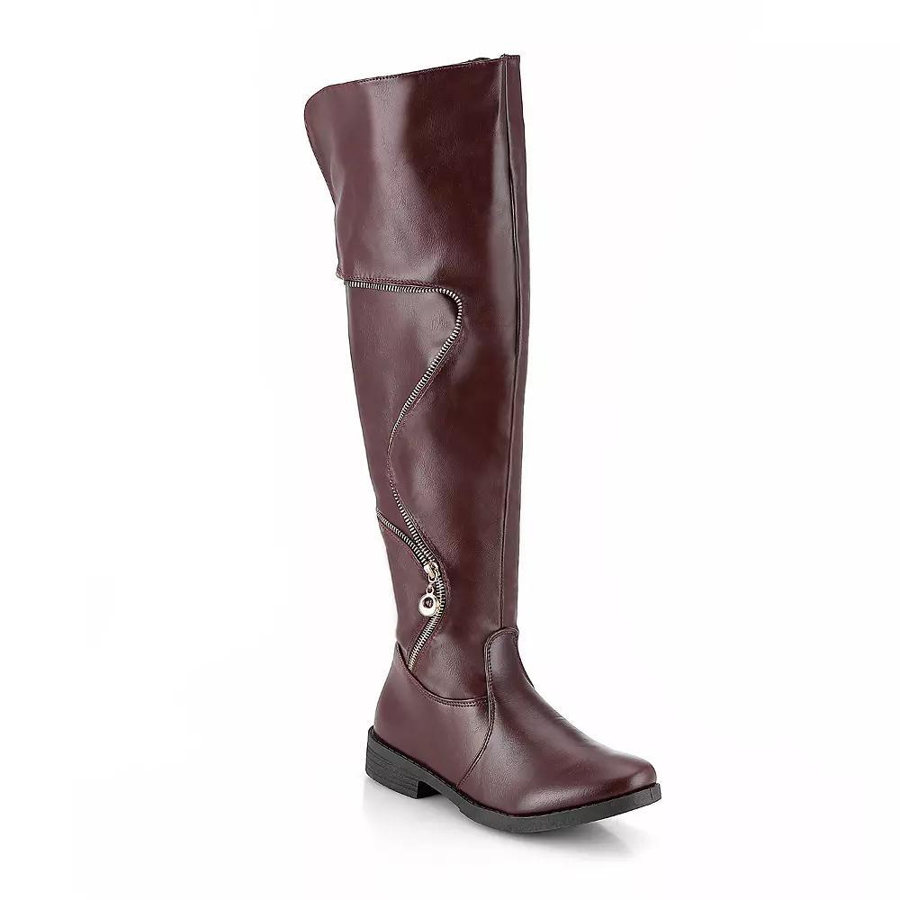 Henry Ferrera B903 Women's Knee-High Boots, Size: 7, Red Product Image