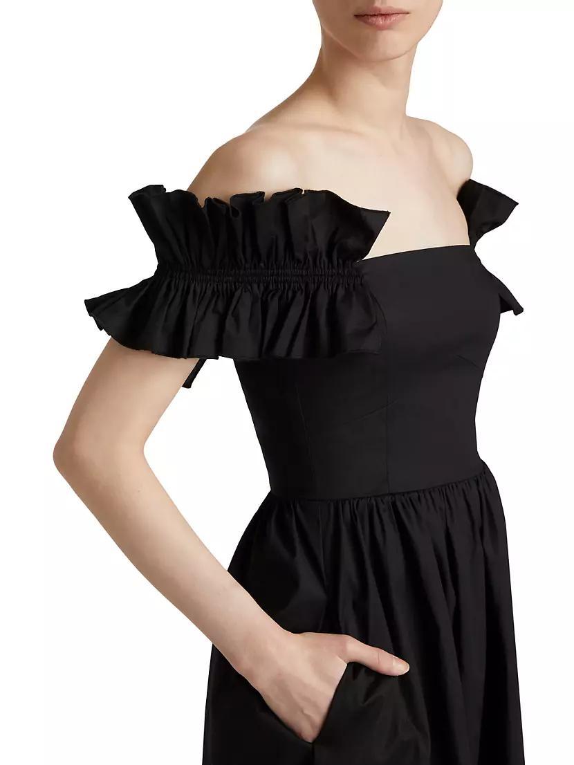 Anais Ruffle-Sleeve Midi-Dress Product Image