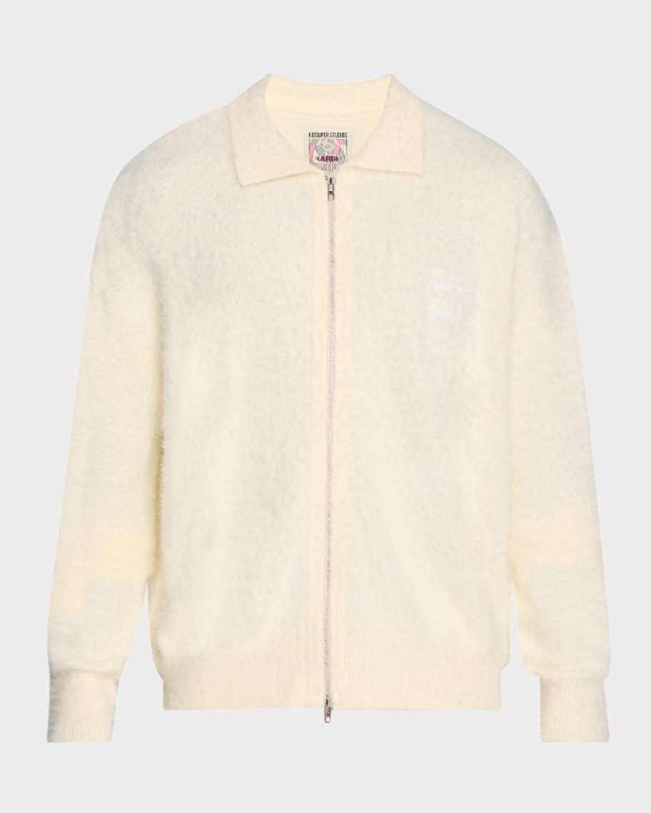 Men's Fuzzy Zip-Up Sweater Product Image
