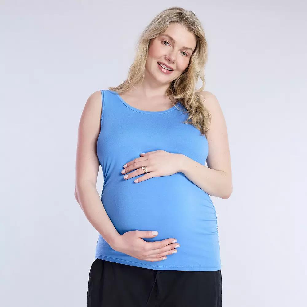 Maternity Motherhood Side Ruched Tank, Womens Renaissance Pink Product Image