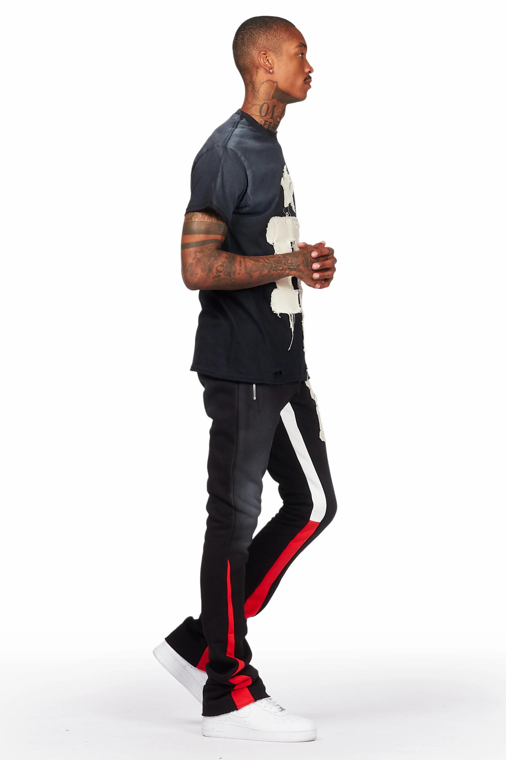 Edwald Black T-Shirt/Stacked Flare Track Set Male Product Image