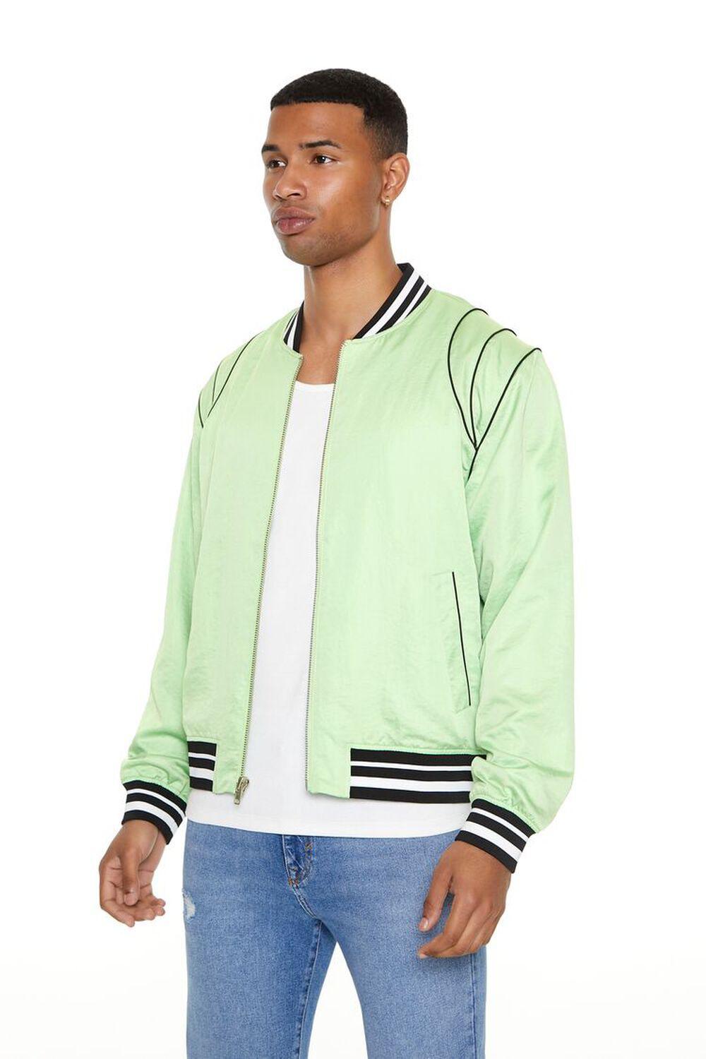 Piped-Trim Bomber Jacket | Forever 21 Product Image