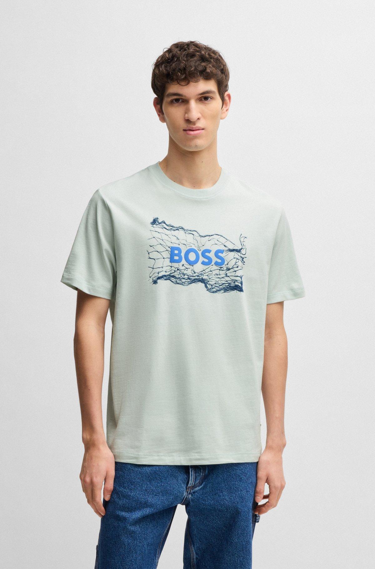 Cotton-jersey T-shirt with logo artwork Product Image