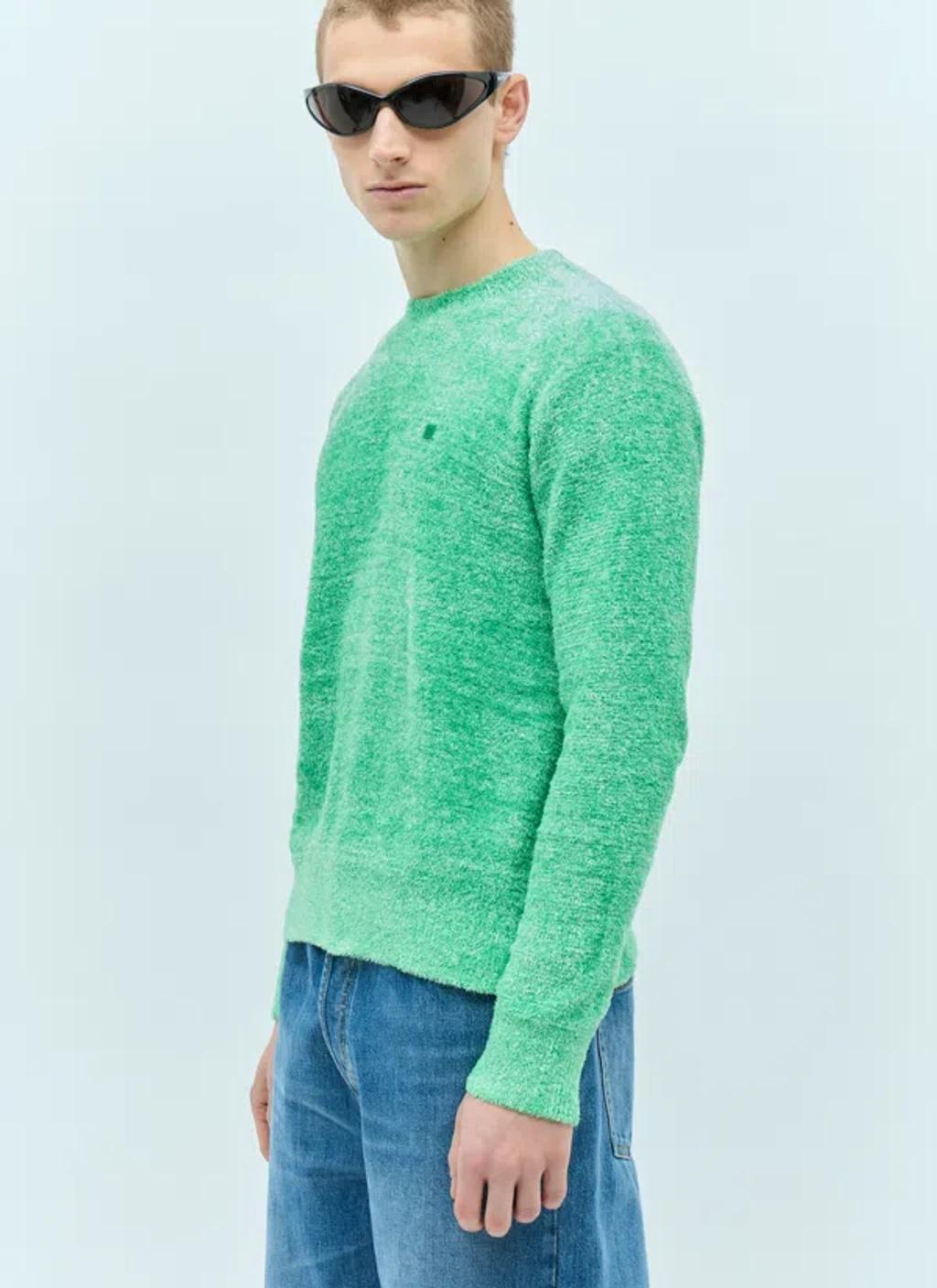ACNE STUDIOS Textured Knit Sweater In Green Product Image
