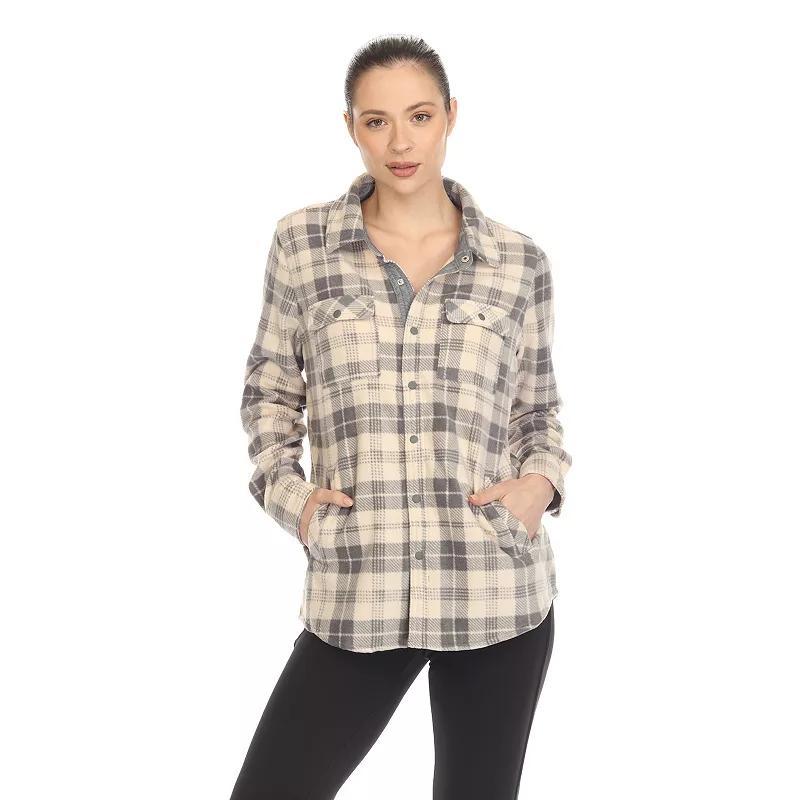 White Mark Womens Flannel Plaid Shirt - Light Yellow Product Image