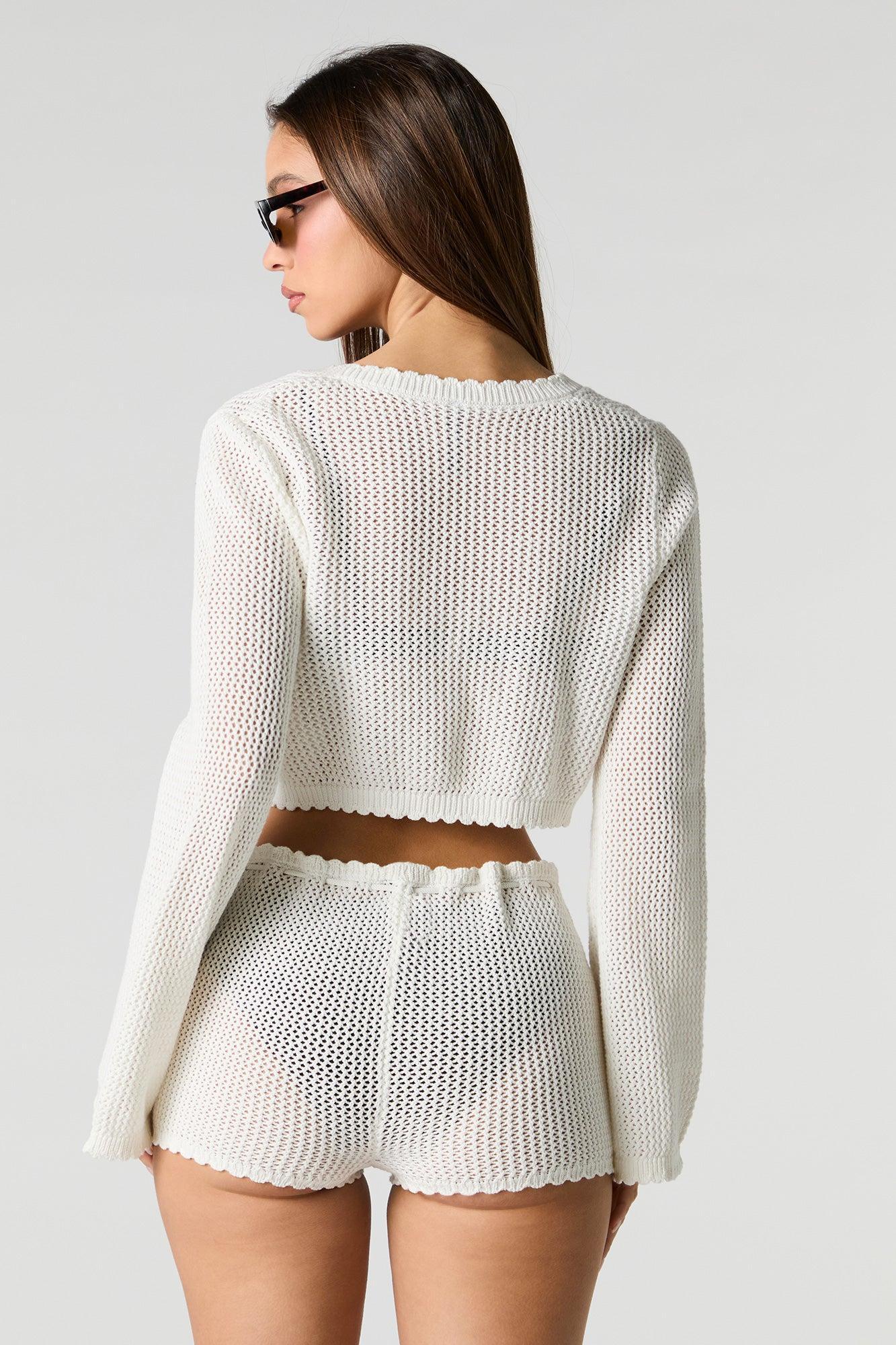 Knit Drawstring Short Cover Up Female Product Image