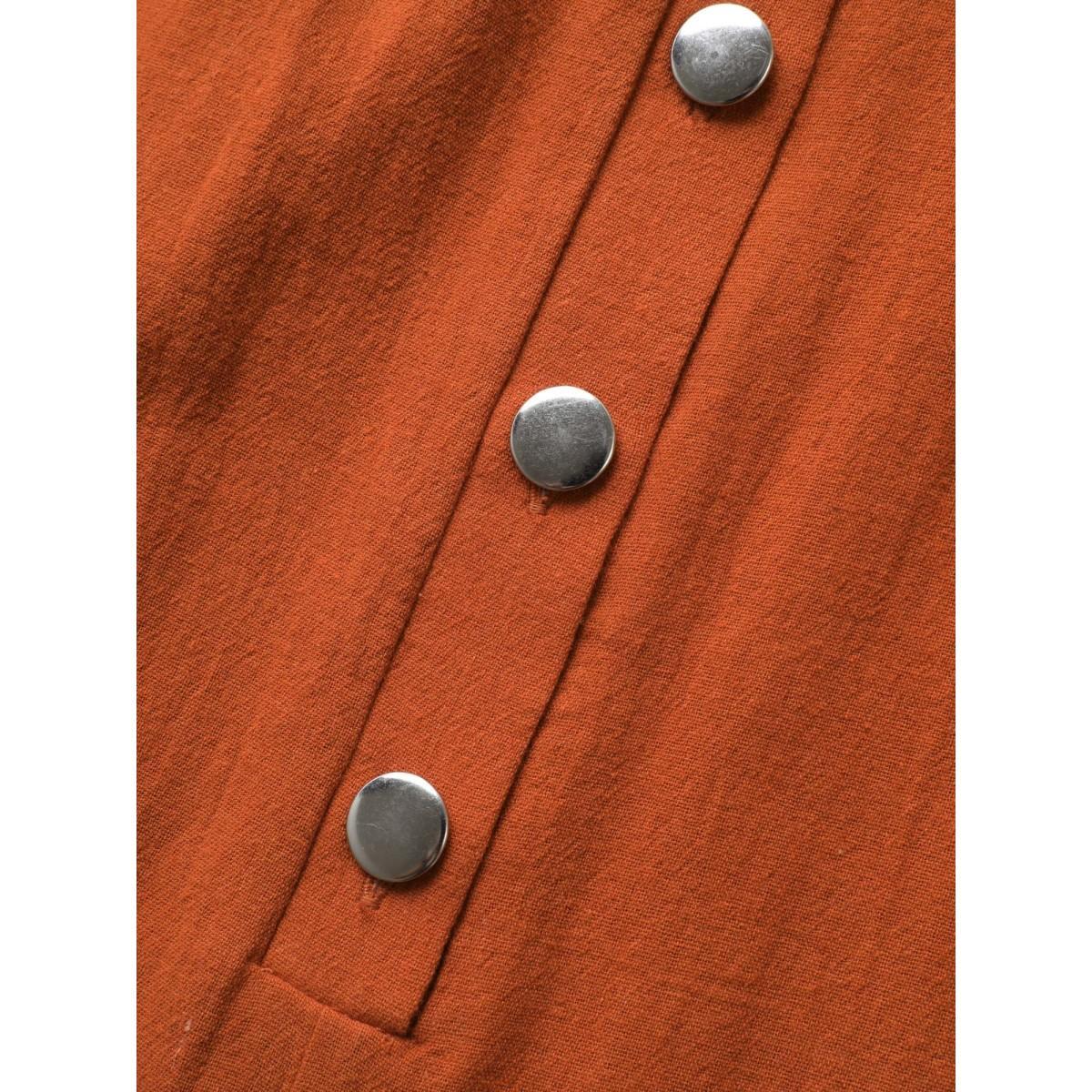 Plus Size Rust Solid U Neck Metal Detail Jumpsuit Women Casual Sleeveless U-neck Everyday Loose Jumpsuits BloomChic 14-16/1X Product Image