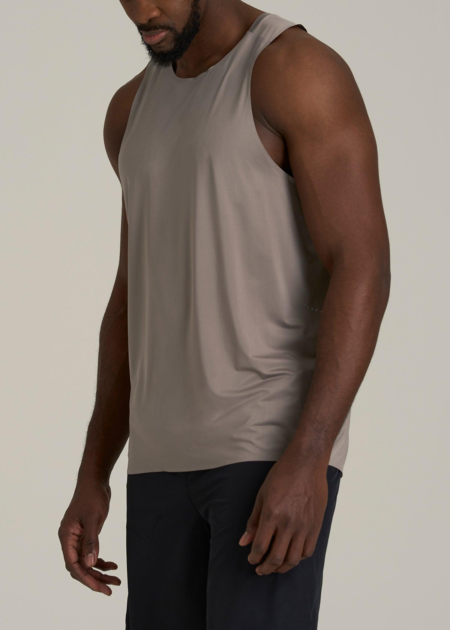 Perforated Training Singlet for Tall Men in Portobello Product Image