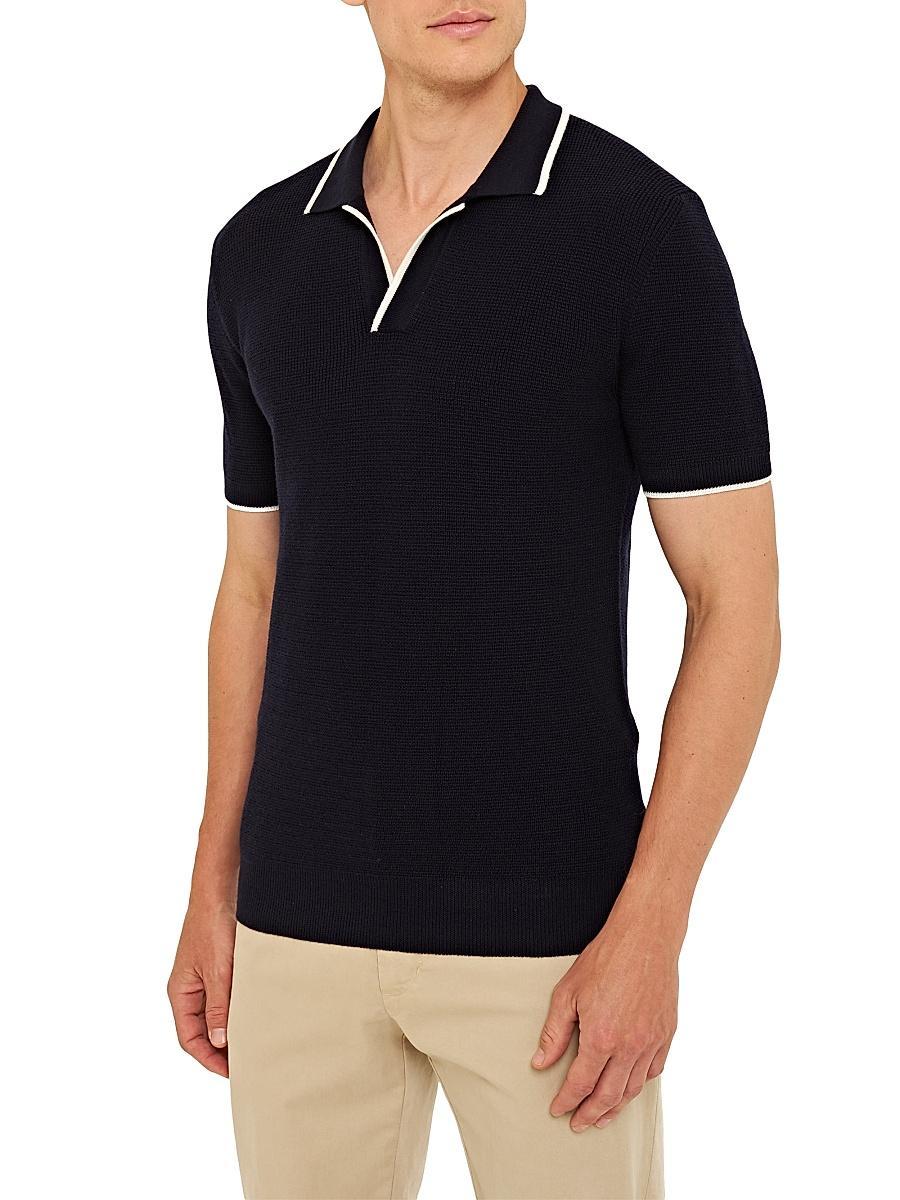 Mens Horton Tipped Wool Polo Shirt Product Image