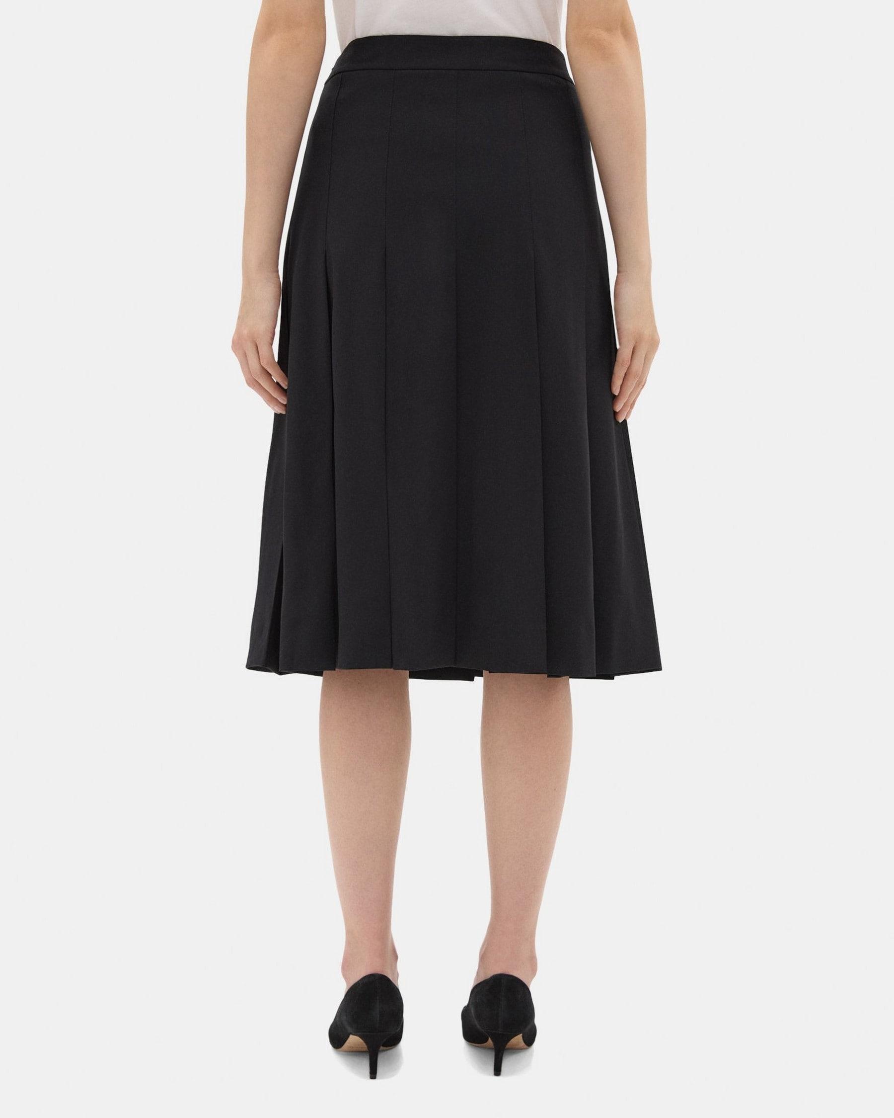 Pleated Skirt in Sevona Stretch Wool Product Image