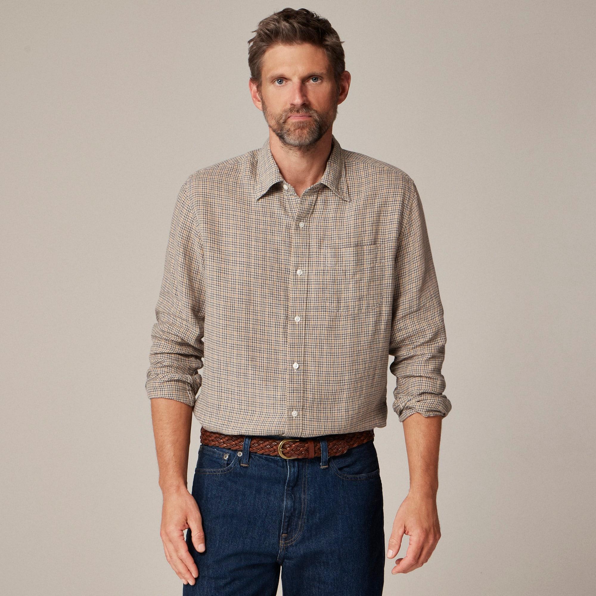 Baird McNutt Irish linen point-collar shirt Product Image