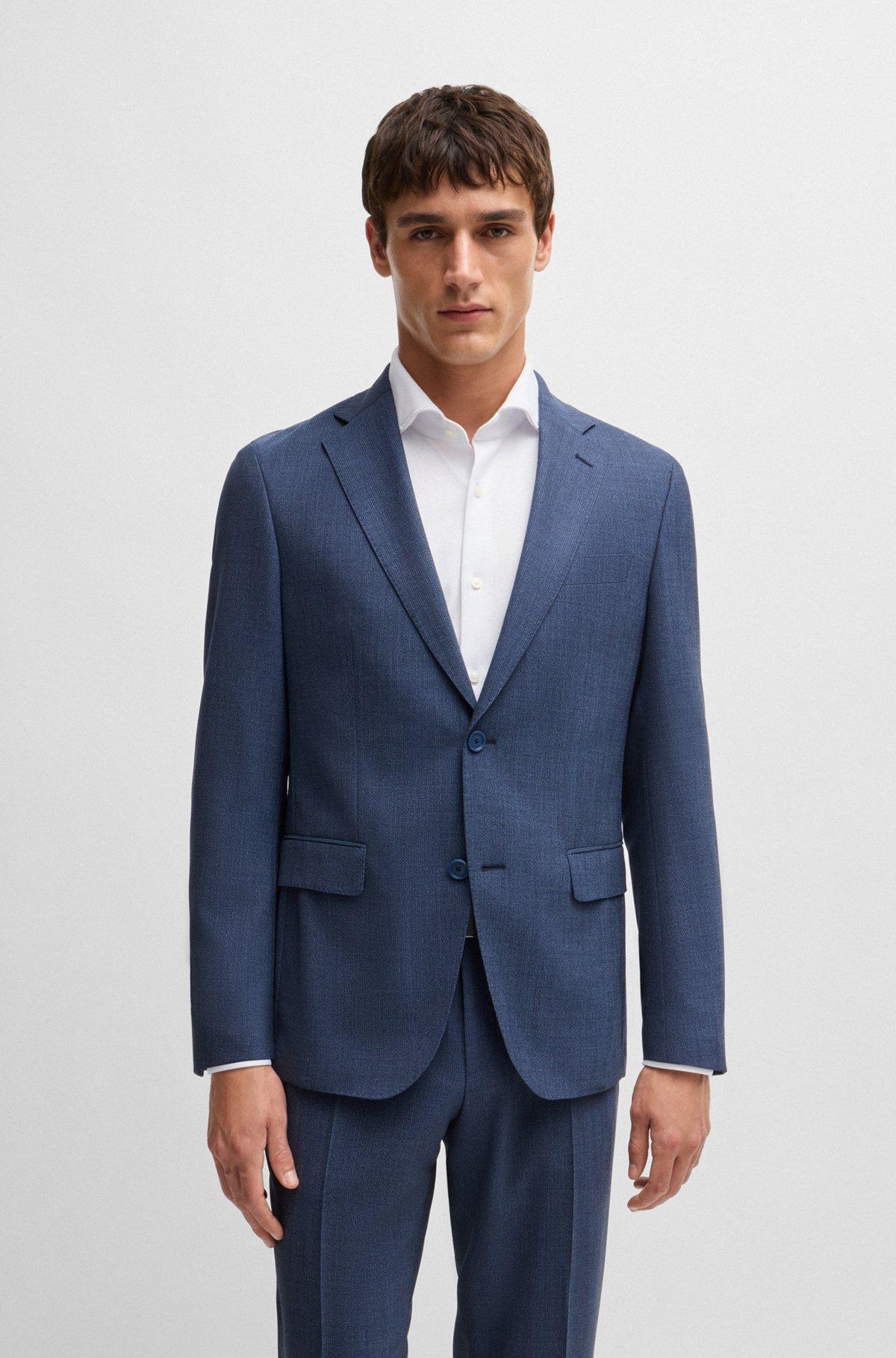 Slim-fit suit in micro-patterned performance-stretch wool Product Image