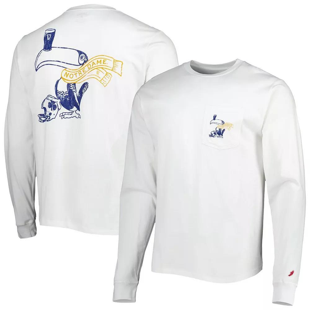 Men's League Collegiate Wear White Notre Dame Fighting Irish Guinness Pocket T-Shirt, Size: XS Product Image