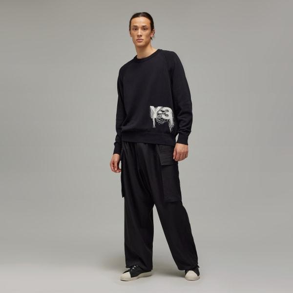 adidas Y-3 Logo Knit Crew Sweatshirt Black L Unisex Product Image