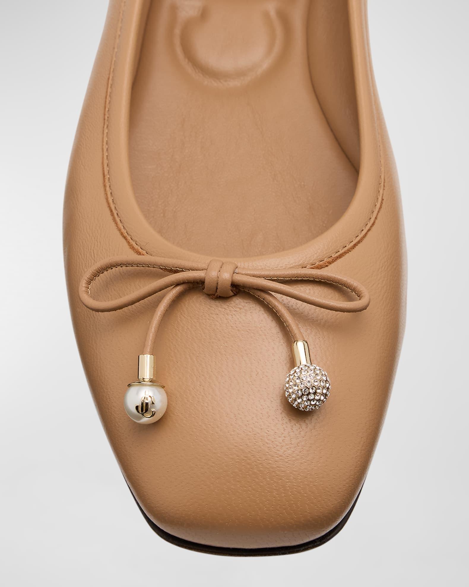 Elme Leather Bow Ballerina Flats Product Image
