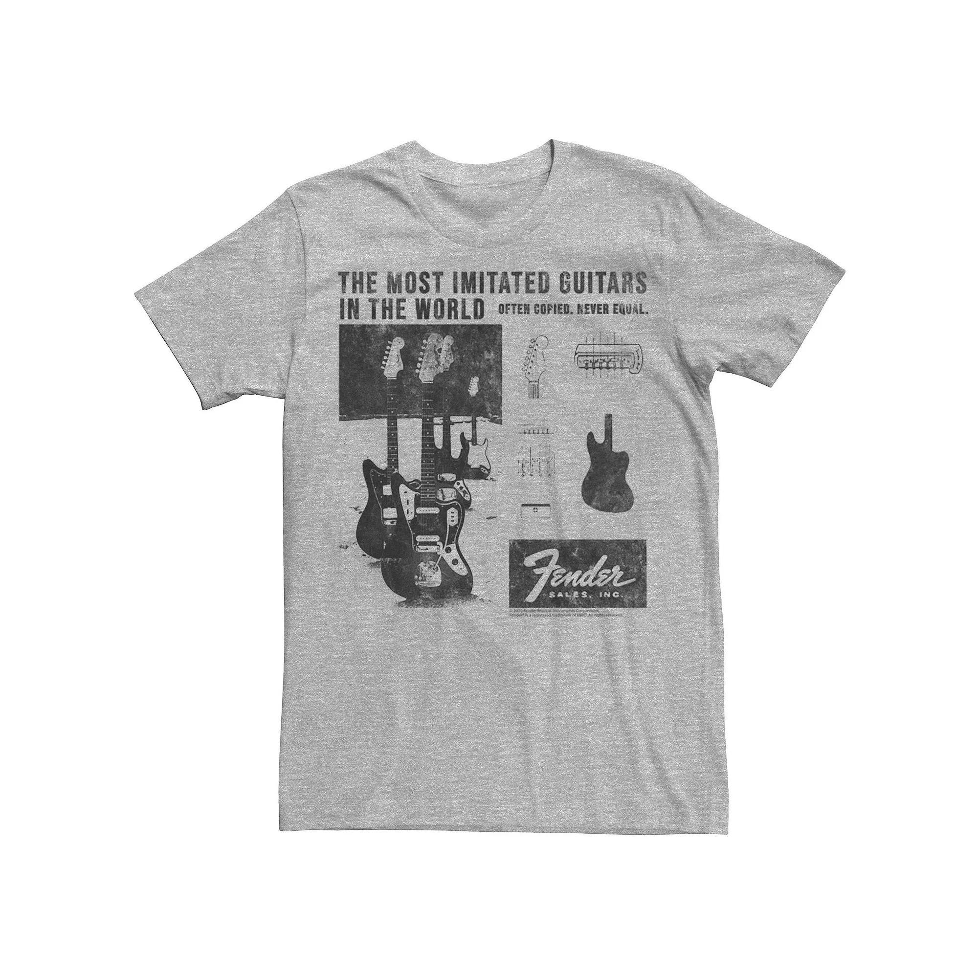 Men's Fender The Most Imitated Guitars In The World Tee, Size: Medium, Athletic Grey Product Image