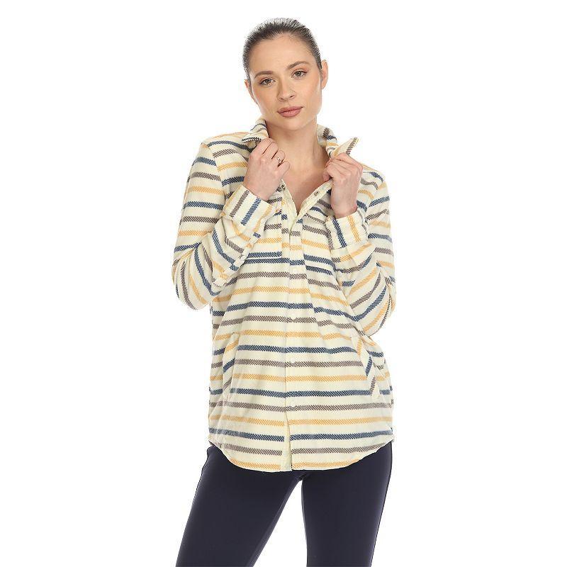 White Mark Womens Flannel Plaid Shirt - Light Yellow Product Image