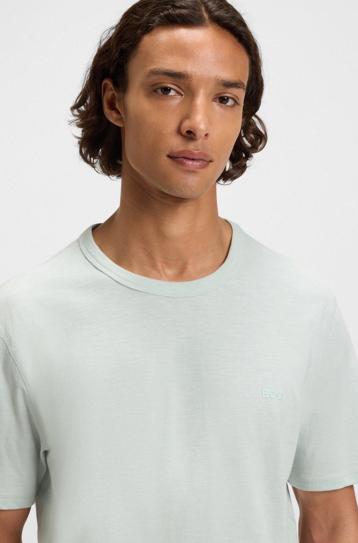 Regular-fit T-shirt in cotton with mouline logo Product Image