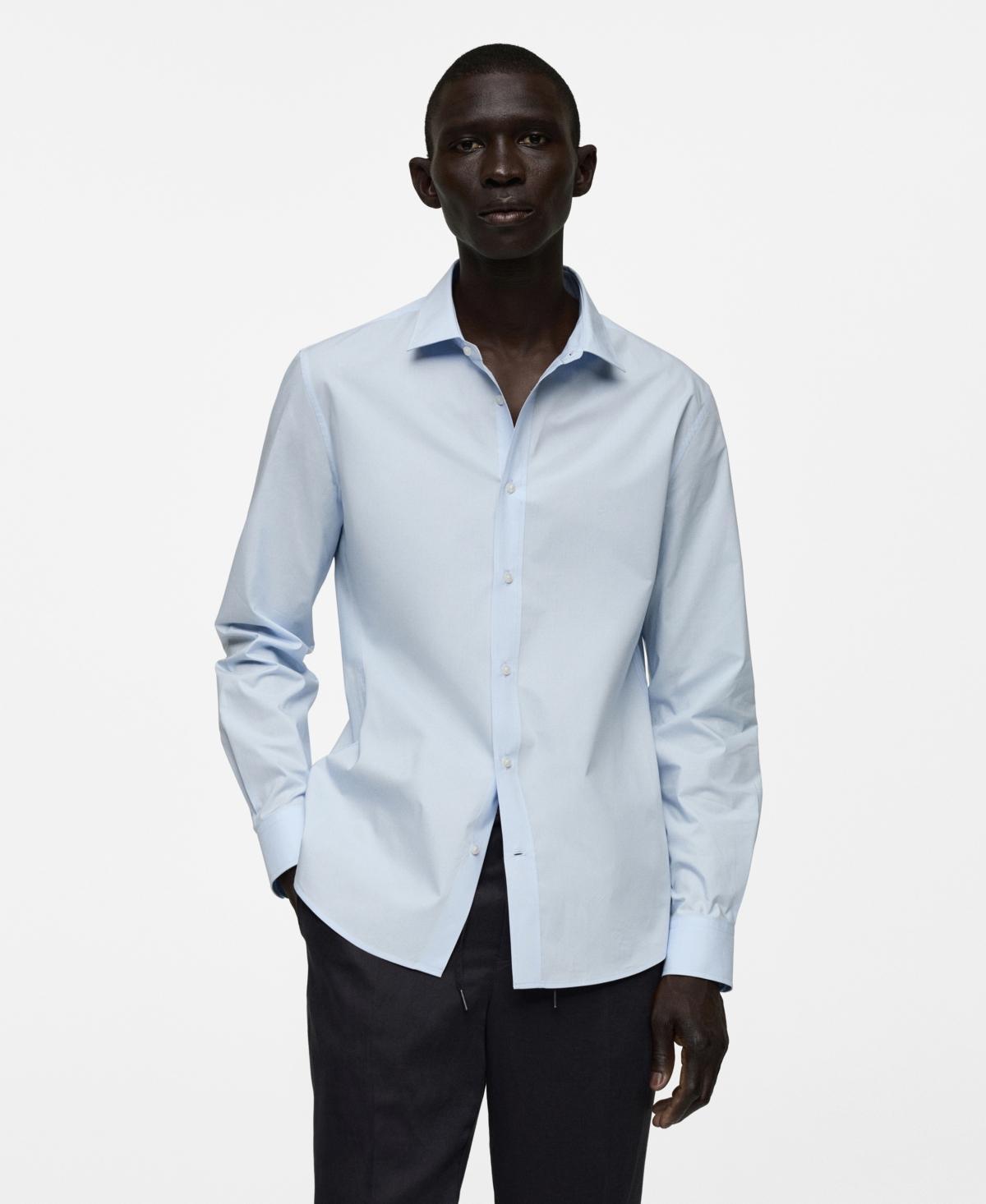 Regular-fit 100% cotton shirt - Men | MANGO USA Product Image