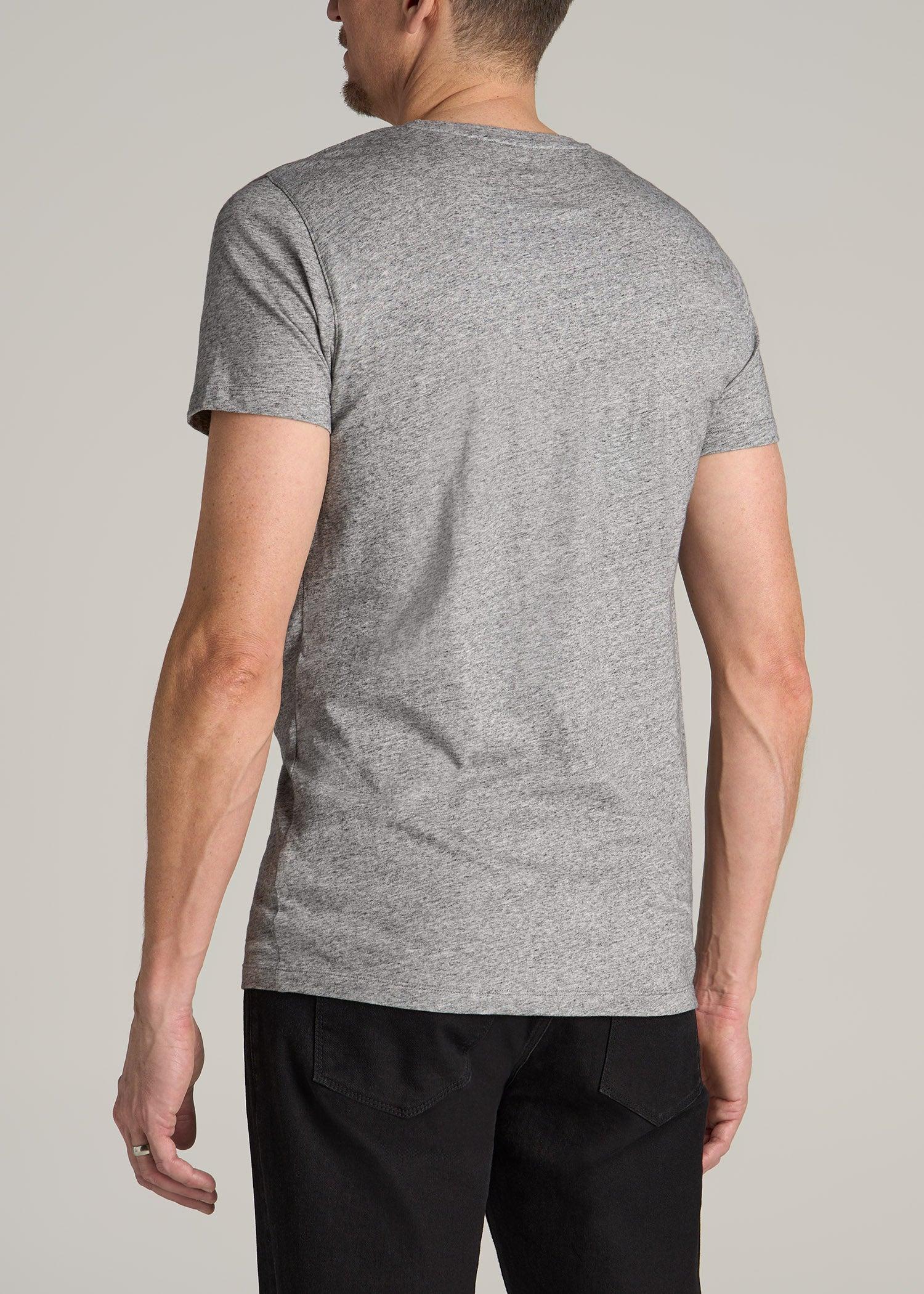 MODERN-FIT Embroidered Logo Crewneck T-Shirt for Tall Men in Heather Grey Product Image