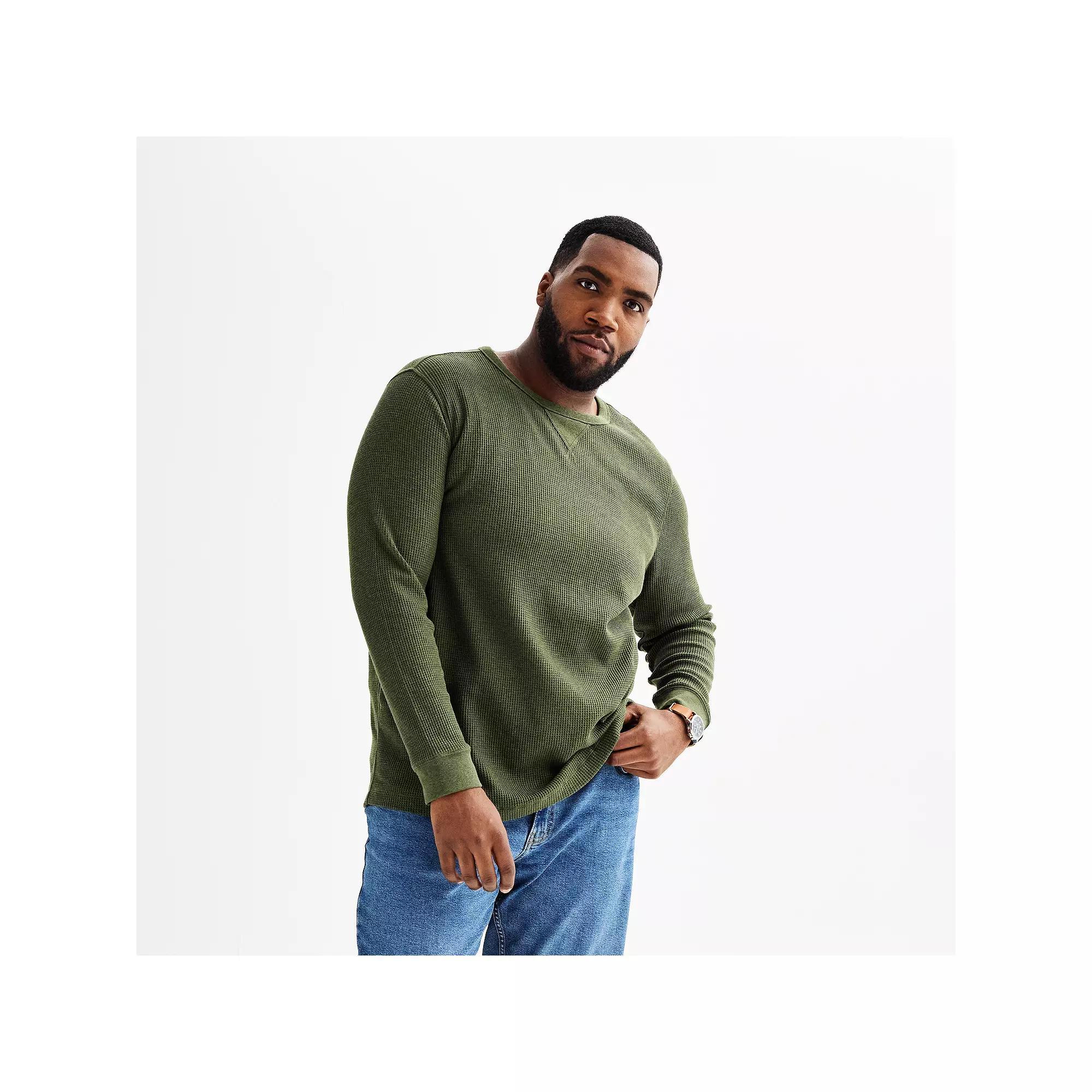 Big & Tall Sonoma Goods For Life® Essential Thermal Long Sleeve Tee, Men's, Size: Medium Tall, Light Grey Grey Product Image