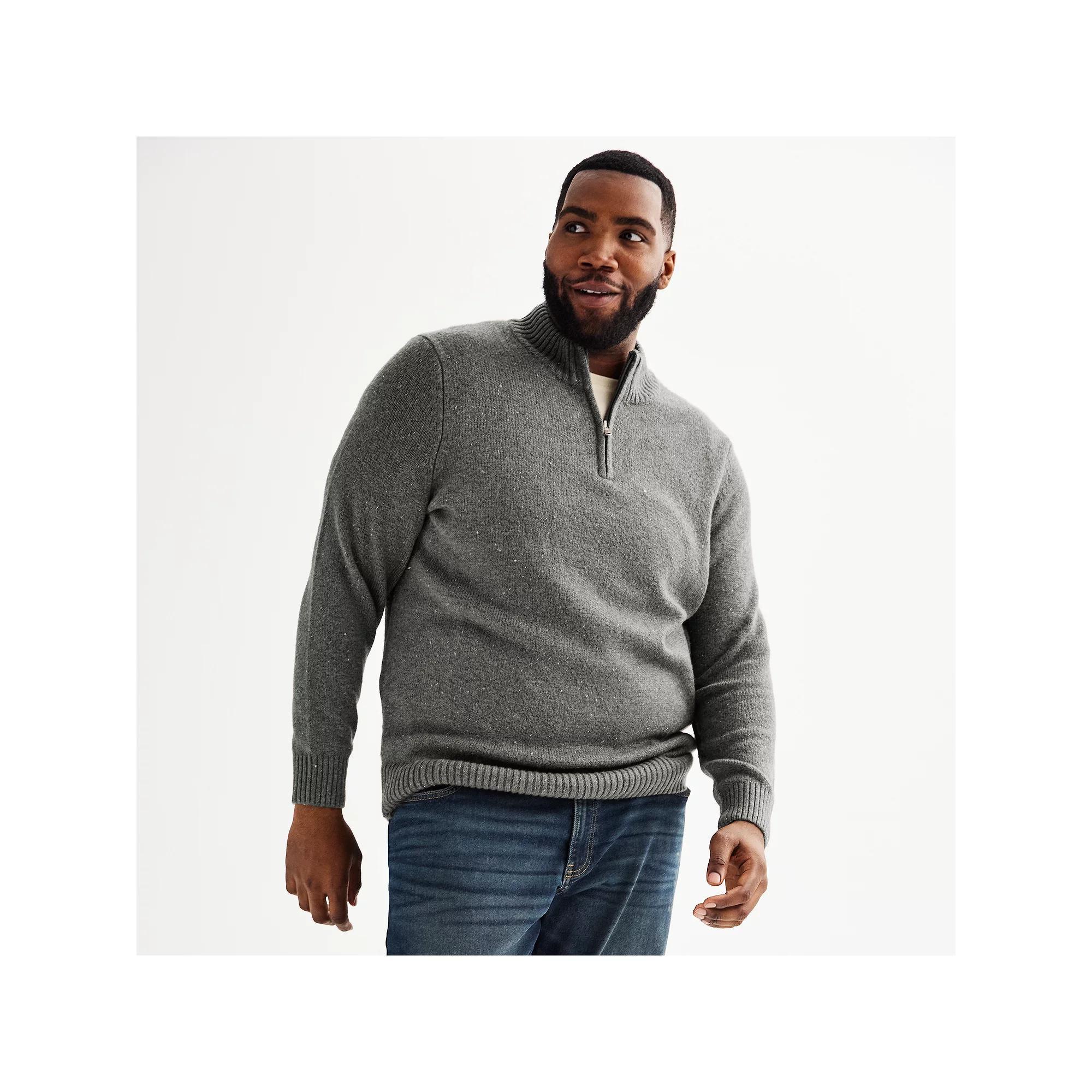 Big & Tall Sonoma Goods For Life Quarter Zip Sweater, Mens Product Image