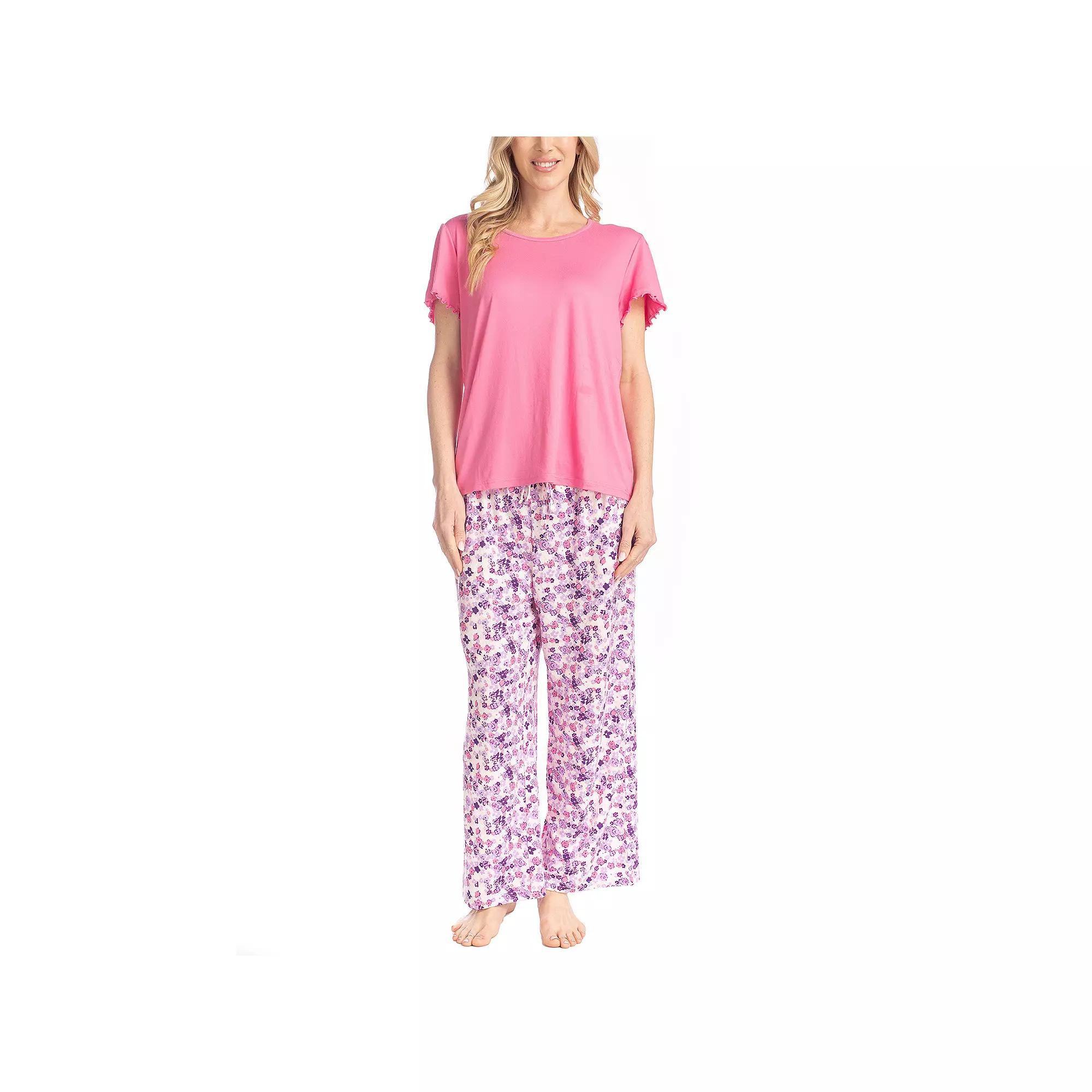 Women's MUK LUKS Artistic Garden Pajama Top & Pajama Pants Set, Size: XL, Dantiy Floral Product Image