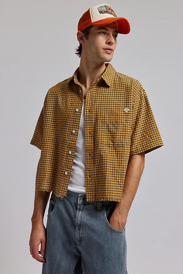 Urban Outfitters UO Check Pattern Cutoff Oxford Shirt Top Mens at Urban Outfitters Product Image