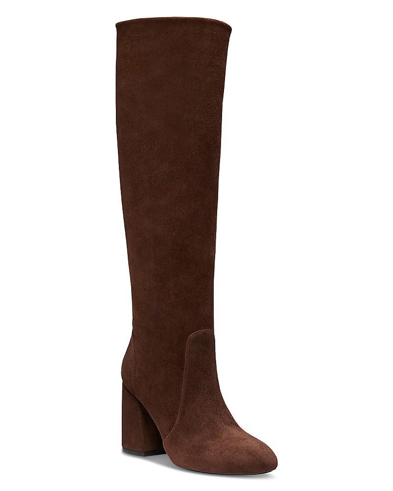 Schutz Womens Maryana Croc-Embossed Block Heel Pointed-Toe Tall Boots Product Image