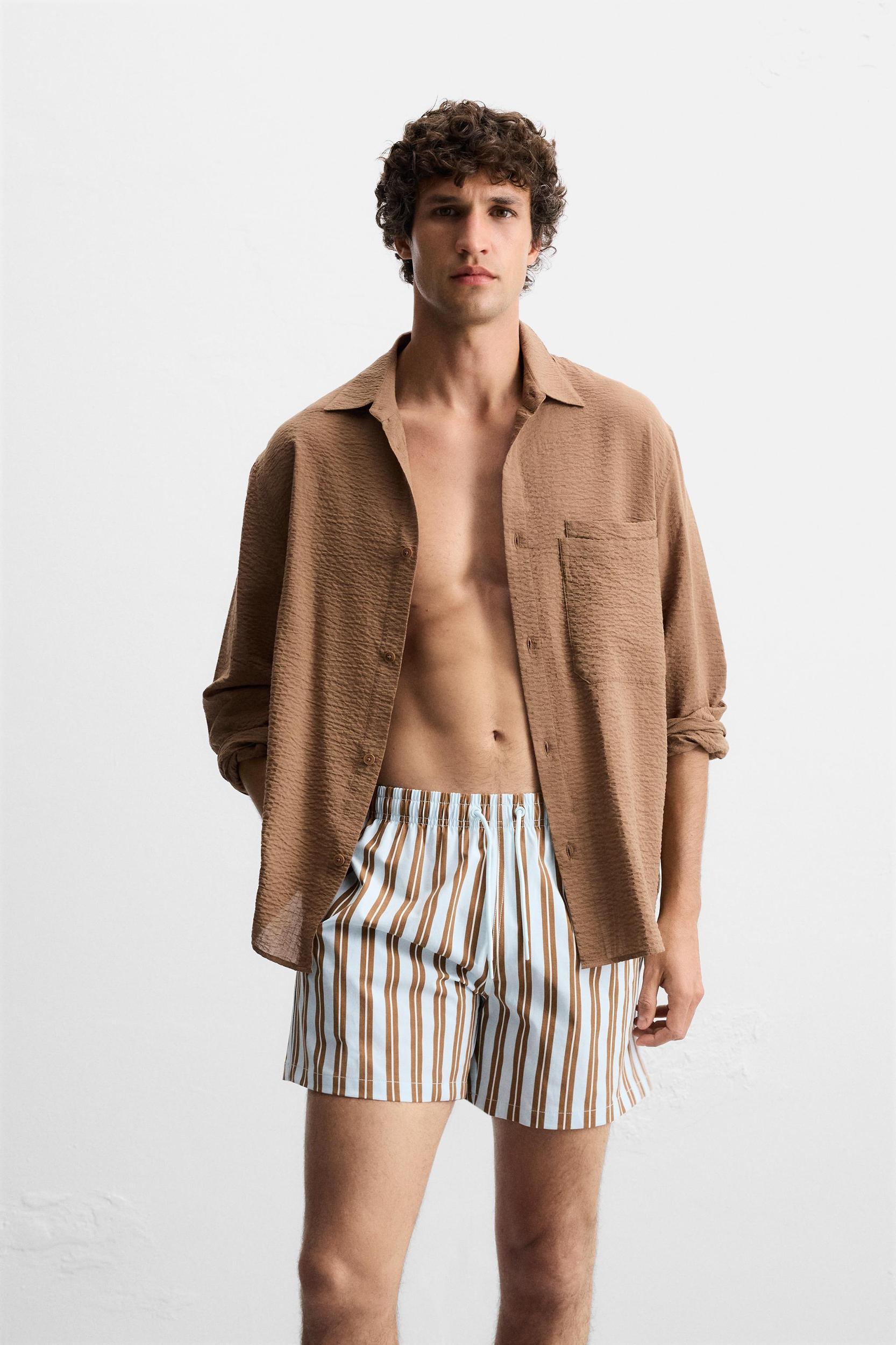 STRIPED MID-LENGTH SWIMSUIT Product Image