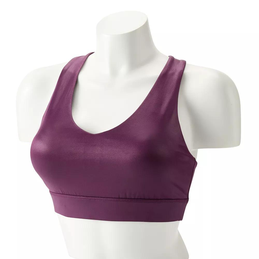 Tek Gear® Ultrastretch Medium-Impact V-Neck Sports Bra, Women's, Brown Shine Product Image