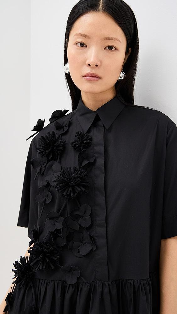 MEIMEIJ Short Sleeve Midi Shirt Dress with Flowers | Shopbop Product Image