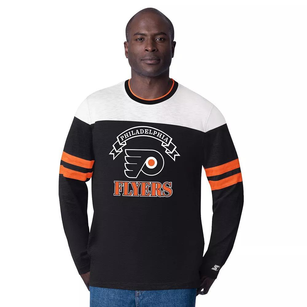 Mens Starter Black Philadelphia Flyers Blitz Durene Long Sleeve T-Shirt Product Image
