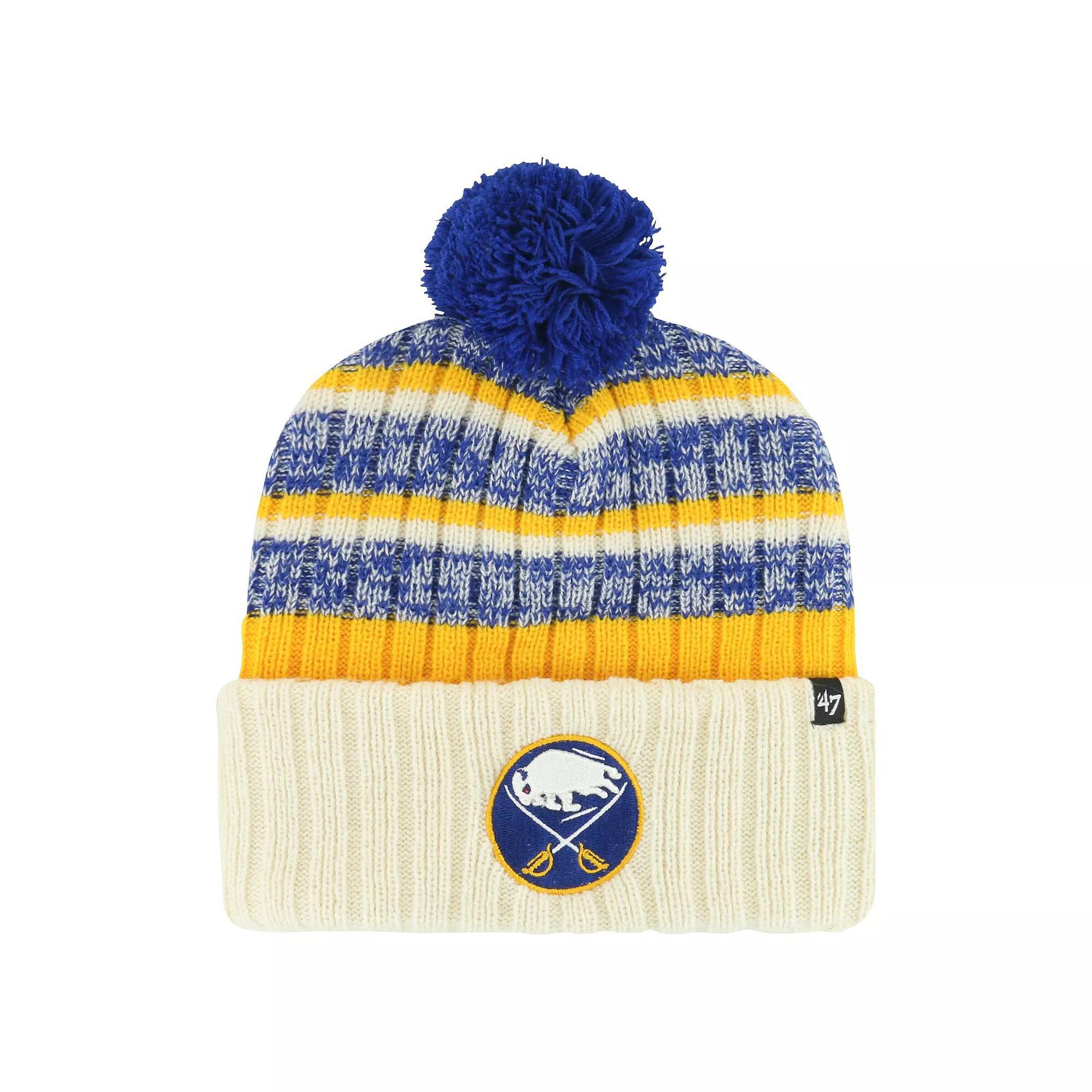 Men's '47 Cream Buffalo Sabres Tavern Cuffed Knit Hat with Pom, Beige Product Image