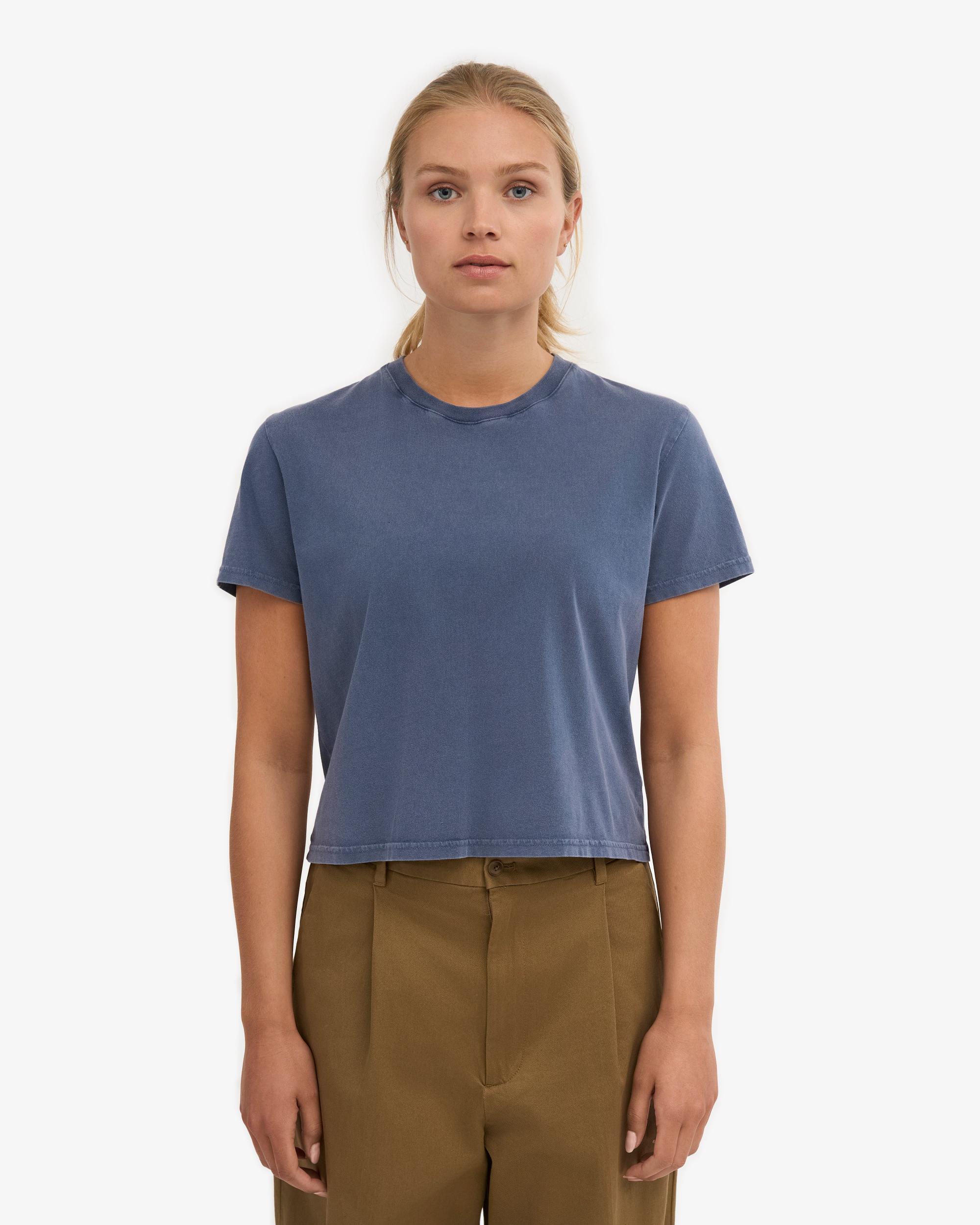 Organic Boxy Crop Tee - Faded Black Product Image