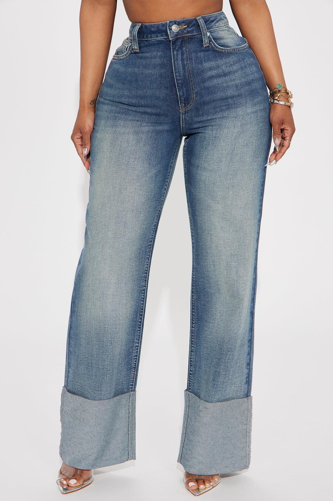 Making Assumptions Cuffed Straight Leg Jeans - Vintage Wash Product Image
