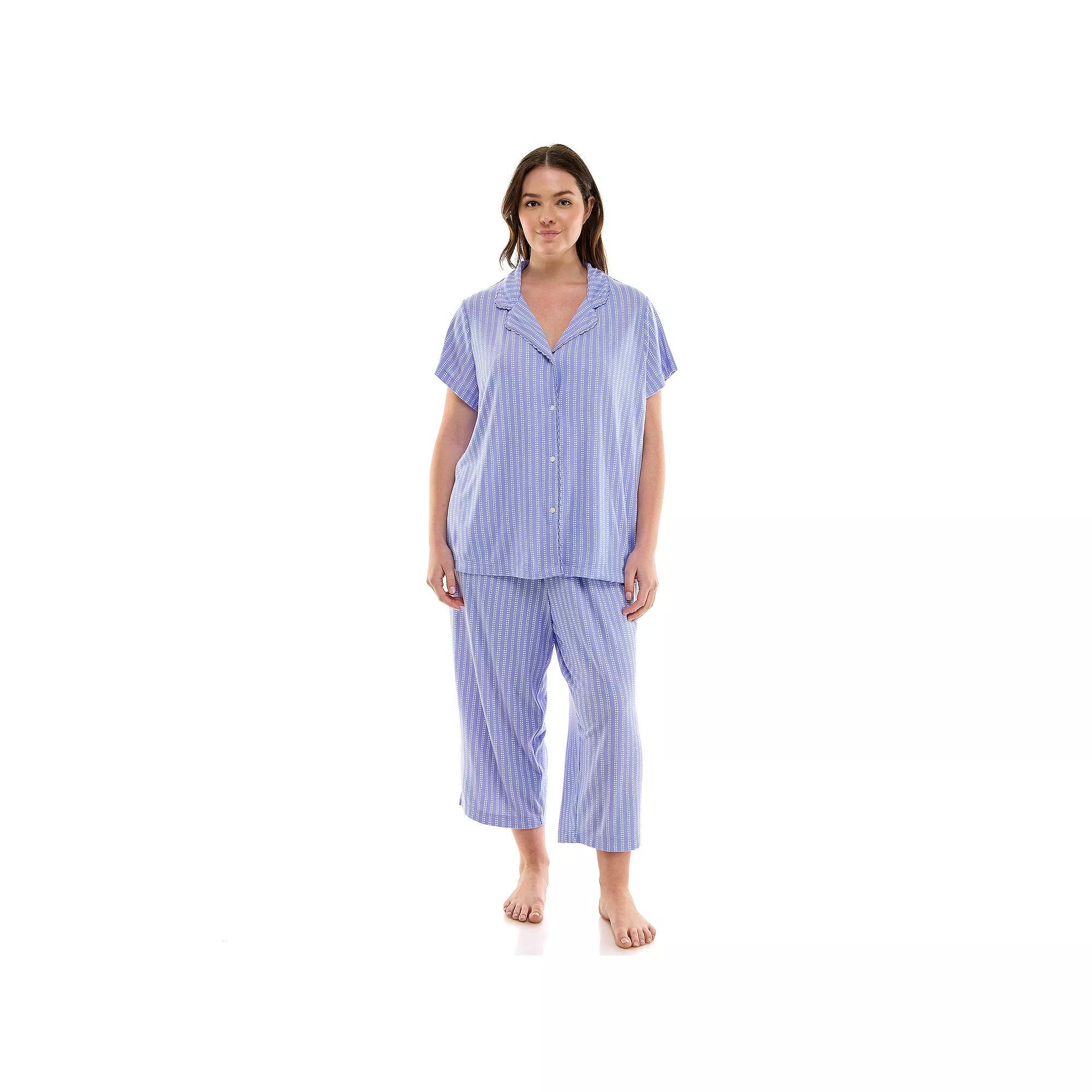 Plus Size Croft & Barrow® Wonderluxe Pajama Top & Pajama Pants Set, Women's, Size: 2XL, Lalo Floral Product Image