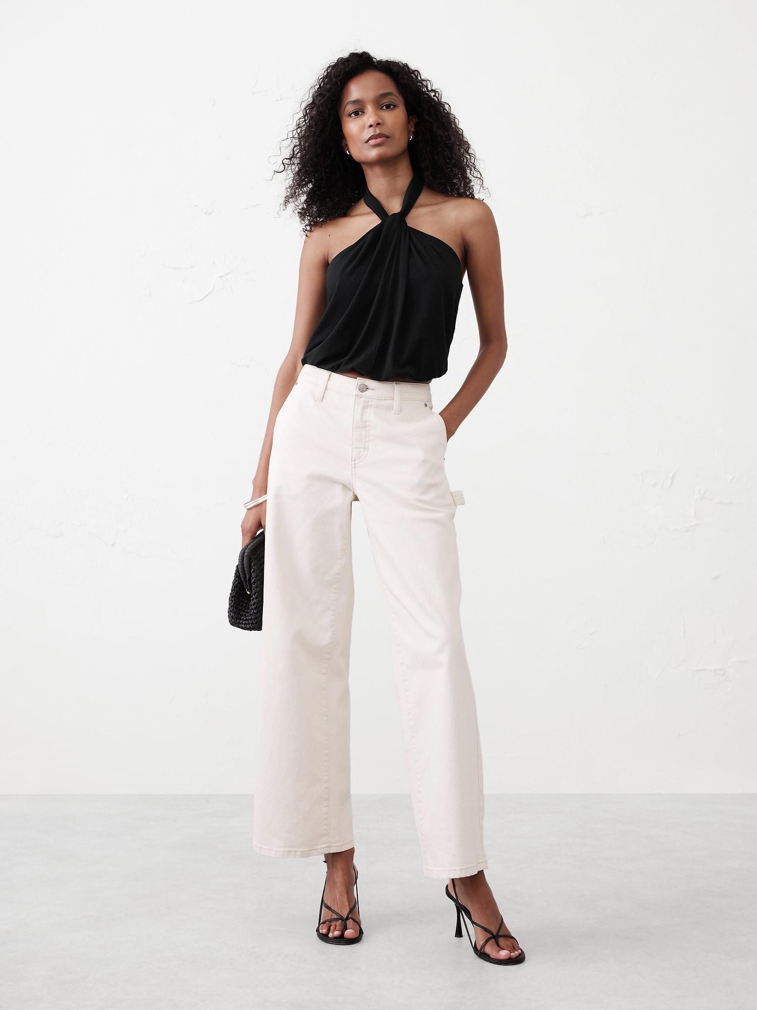 Twist-Neck Cropped Halter Top Product Image