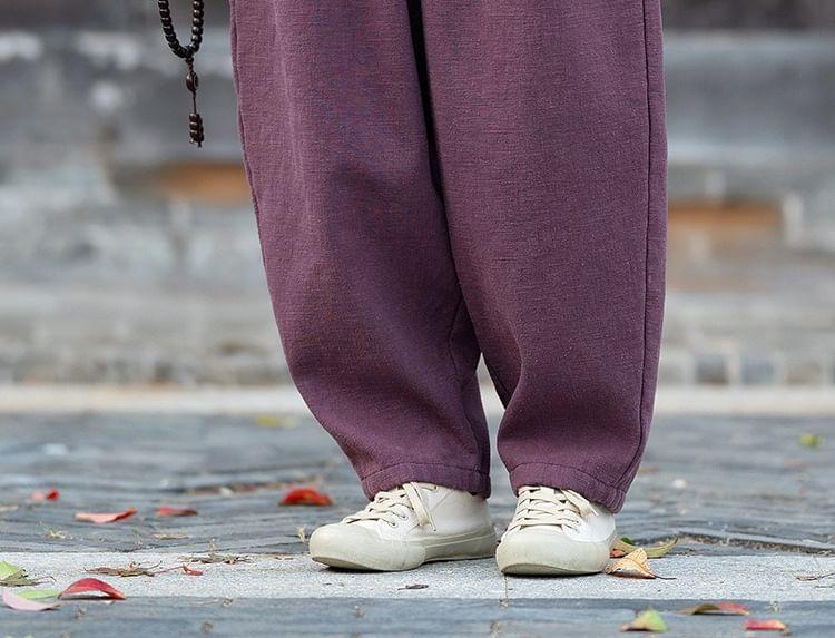 High Rise Fleece-Lined Harem Pants Product Image
