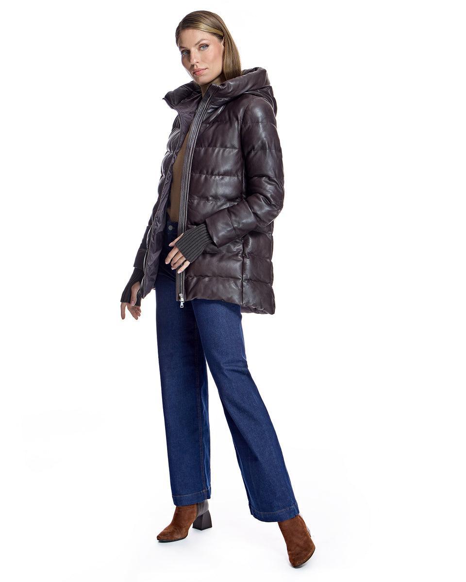 Down-filled Leather Jacket Product Image