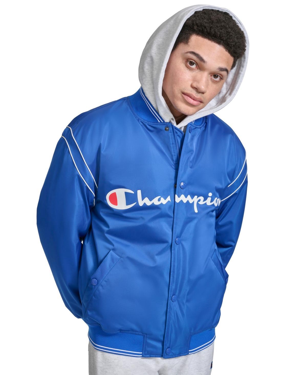 Men's Champion® Varsity Bomber, Size: Large, Blue The Web Product Image