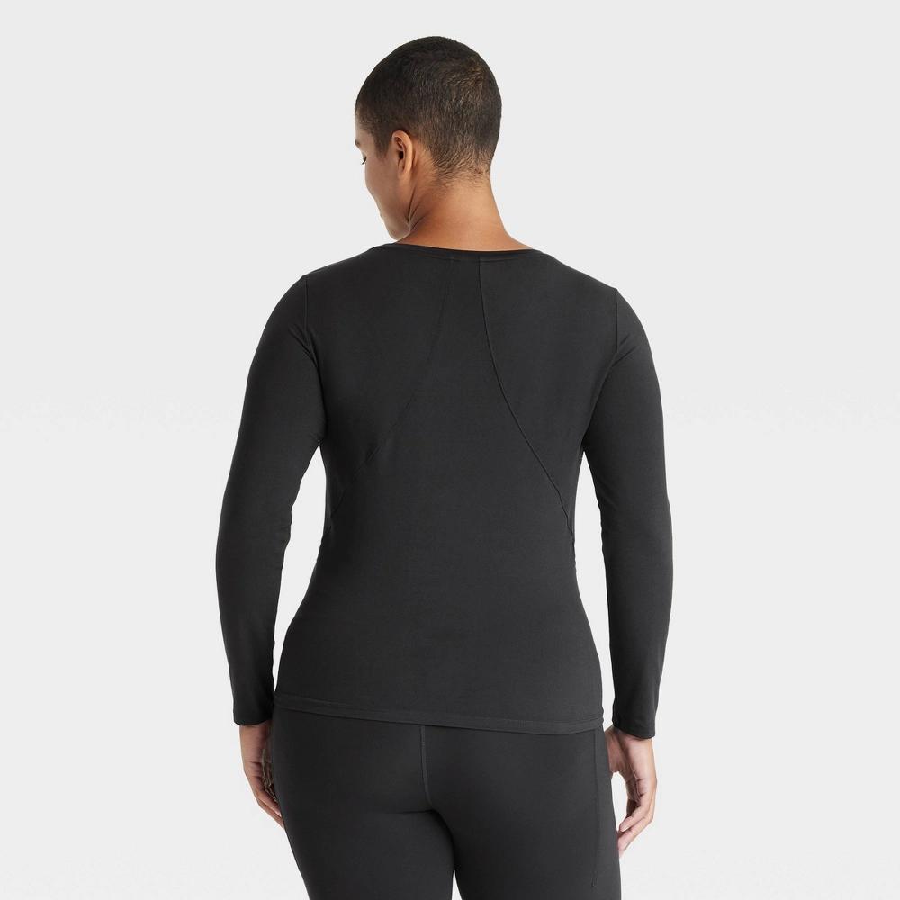Womens Essential Crewneck Long Sleeve Top - All In Motion Black XS Product Image