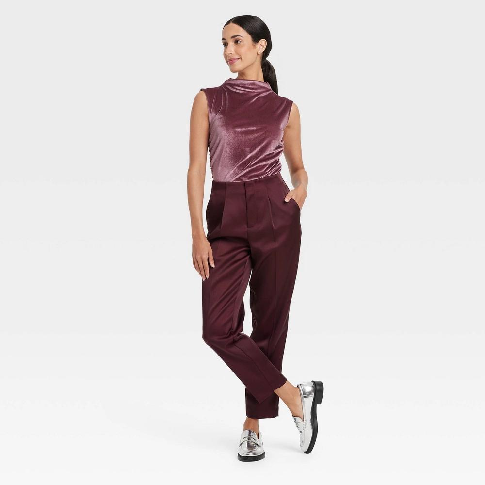 Womens Ruched Tank Top - A New Day Burgundy XS Product Image