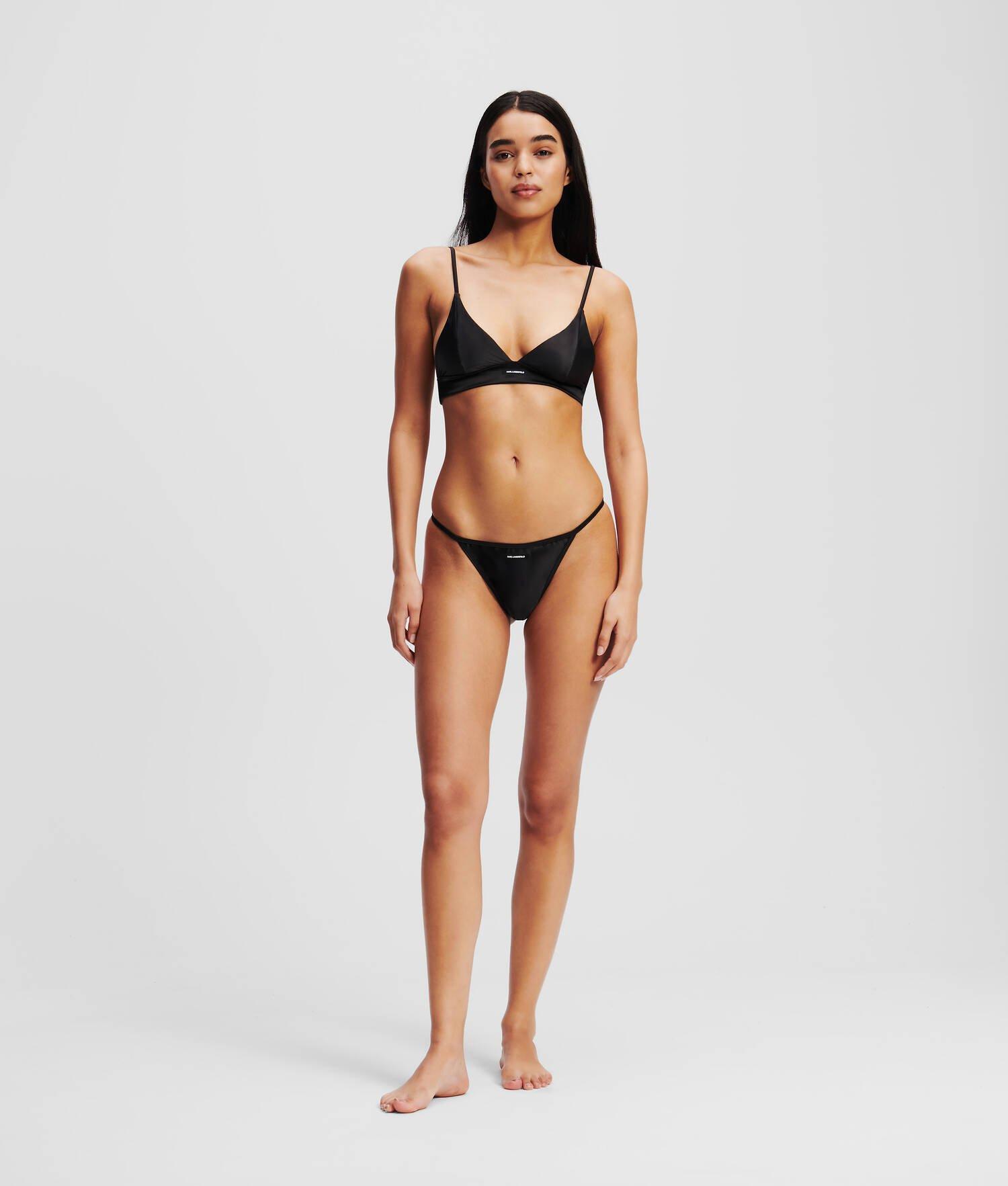 KARL LOGO SATIN TRIANGLE BRA Product Image