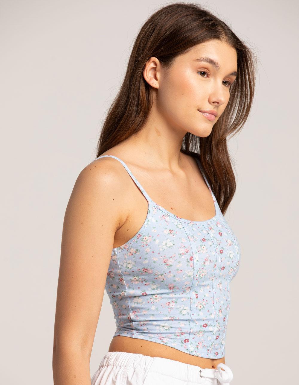 RSQ Womens Print Corset Top - GREEN Product Image