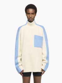DUAL TONE - PATCH POCKET TURTLENECK SWEATER in white | JW Anderson US  Product Image