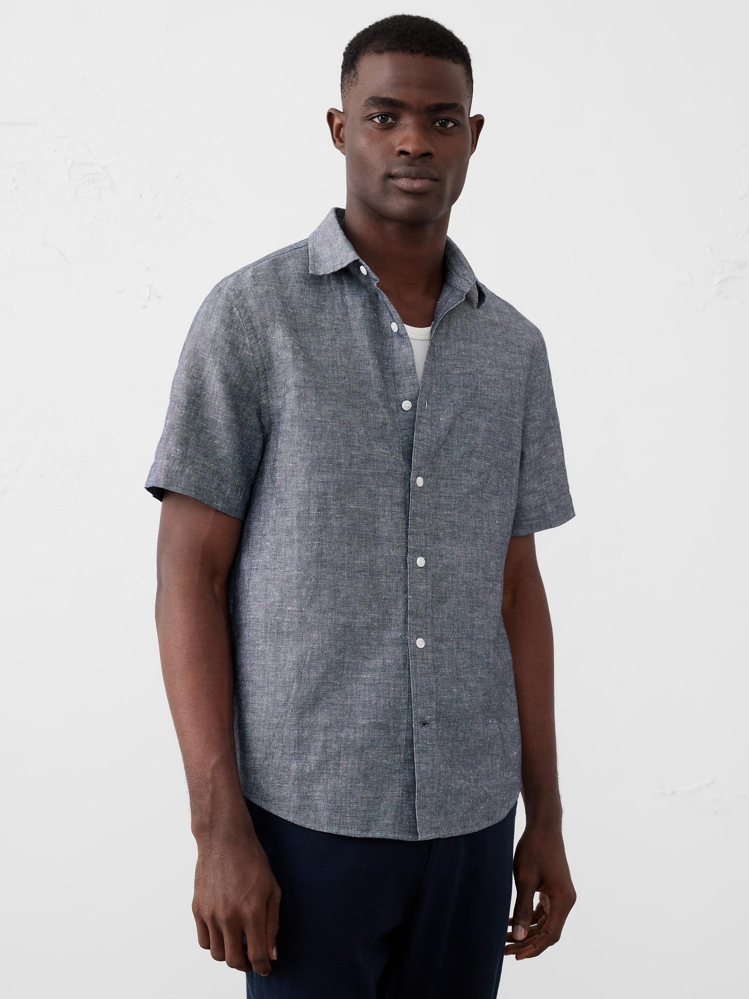 Slim Linen-Blend Shirt Product Image