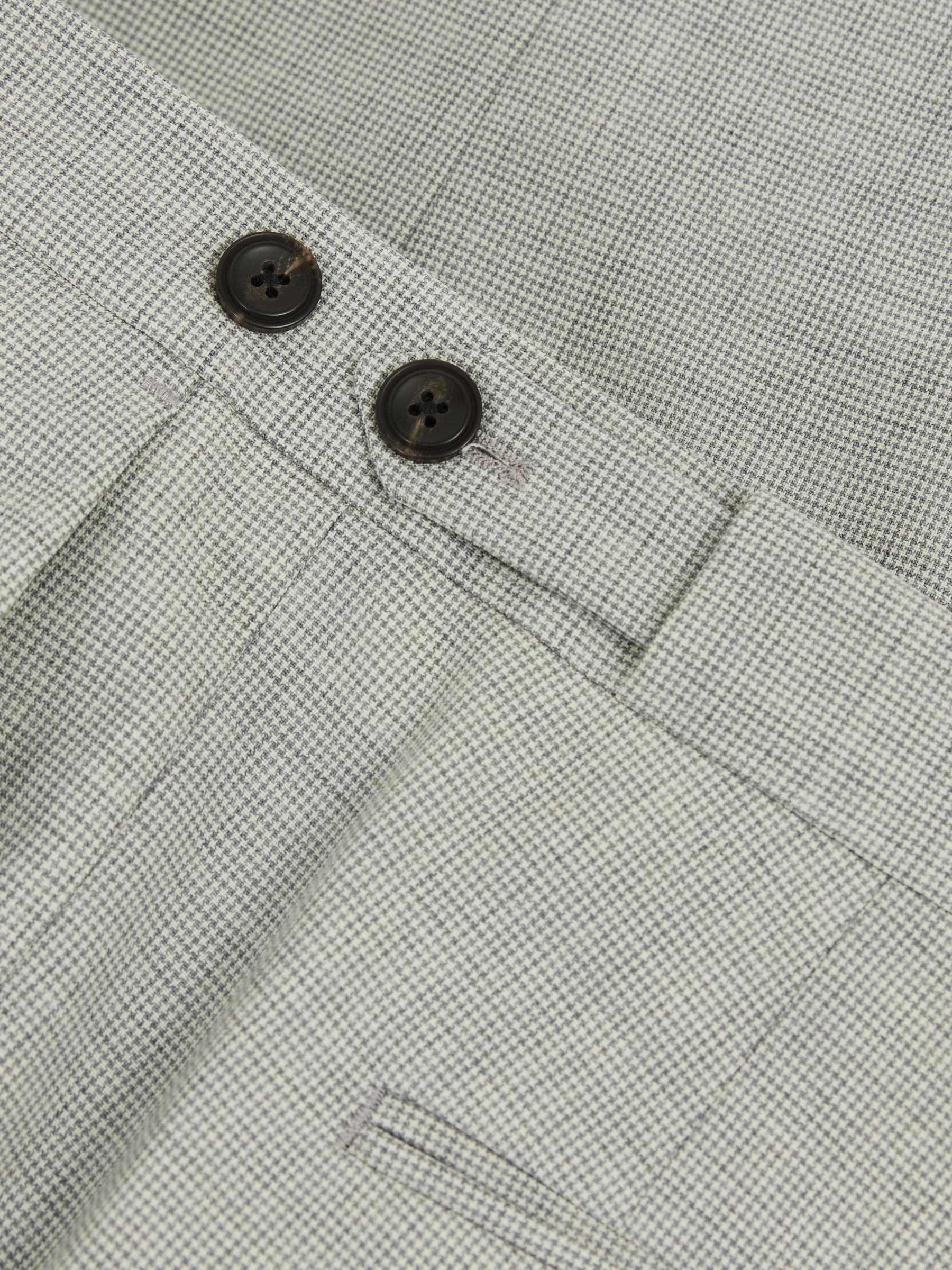 Puppytooth-Check Suit Trousers Slim-Fit in Grey Product Image